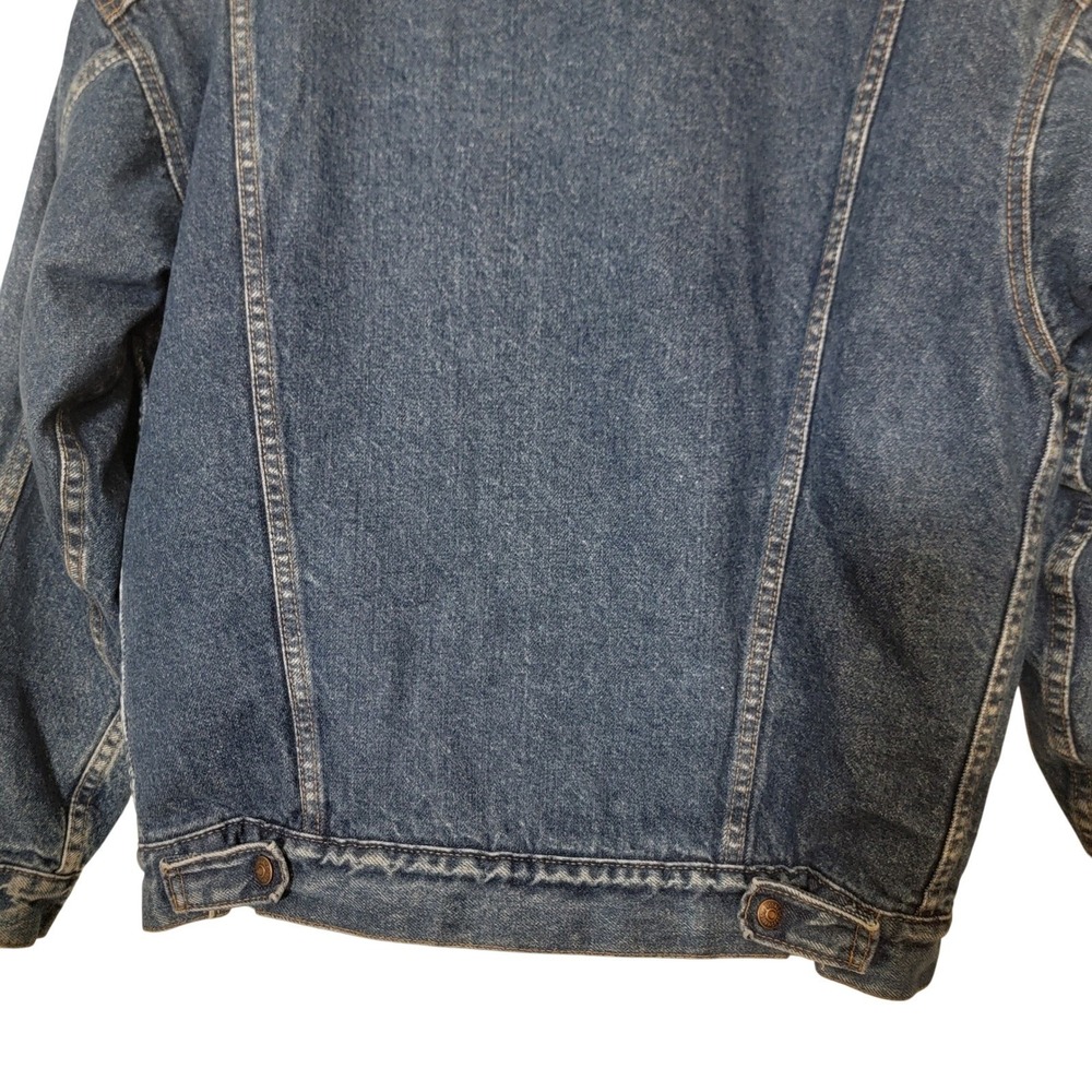 Vintage 90s Levi's Denim Trucker Jacket Sherpa Lined Jean Jacket Winter Medium - Picture 10 of 16